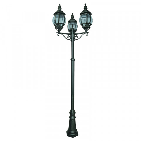 Lampadaire 3 ampoules bel aire, en aluminium noir et verre