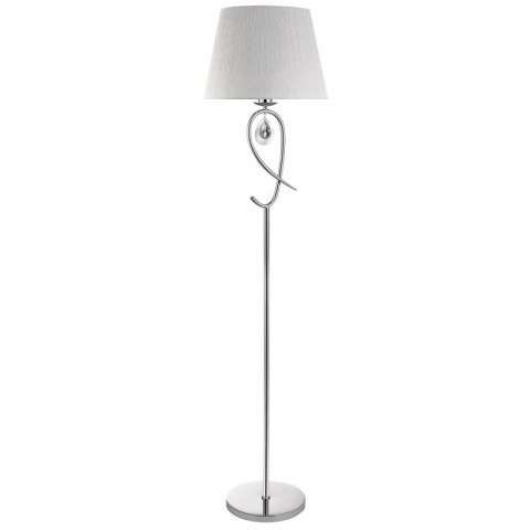 Lampadaire angélique, en chrome avec abat-jour blanc