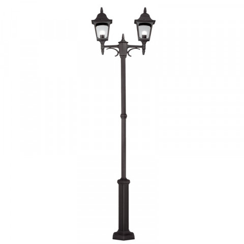 Lampadaire chapel, aluminium noir et verre, 227 cm