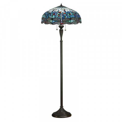 Lampadaire dragonfly blue, verre et résine