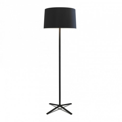 Lampadaire hall, avec abat-jour en textile noir