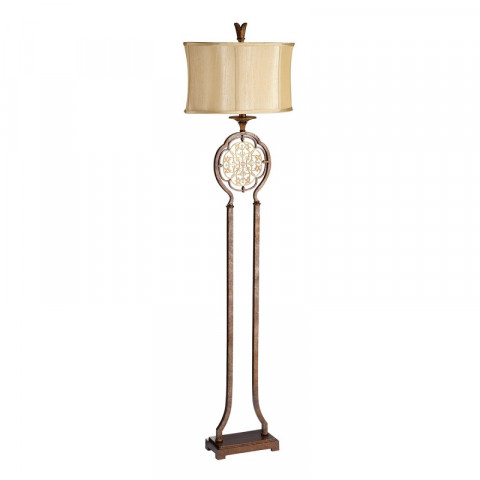 Lampadaire marcella, bronze oxydé et or