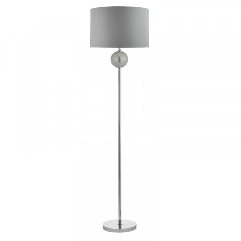 Lampadaire mosaic, chrome, argent, avec abat-jour