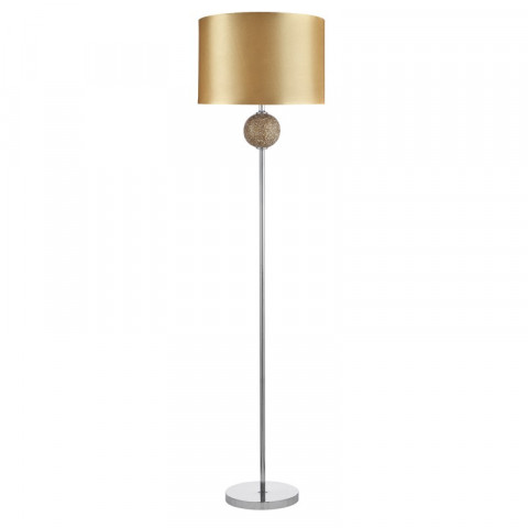Lampadaire mosaic, chrome, champagne, avec abat-jour