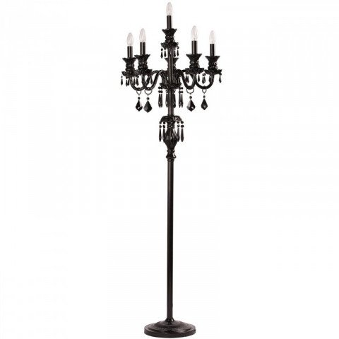 Lampadaire noir classic 6 ampoules 170 cm