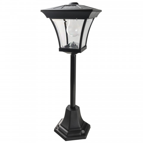 Lampadaire solaire noir sur pied 4 leds