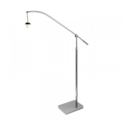 Lampadaire swing arm, chrome, sans abat-jour
