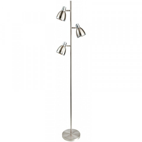 Lampadaire vogue, acier brossé / chrome