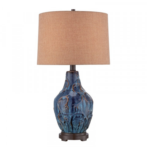 Lampe amphora en céramique avec abat-jour marron