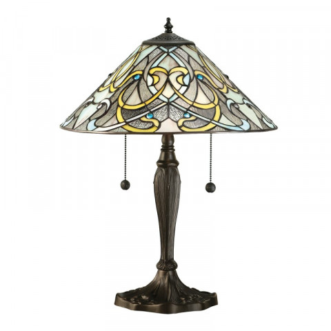 Lampe dauphine, verre et résine