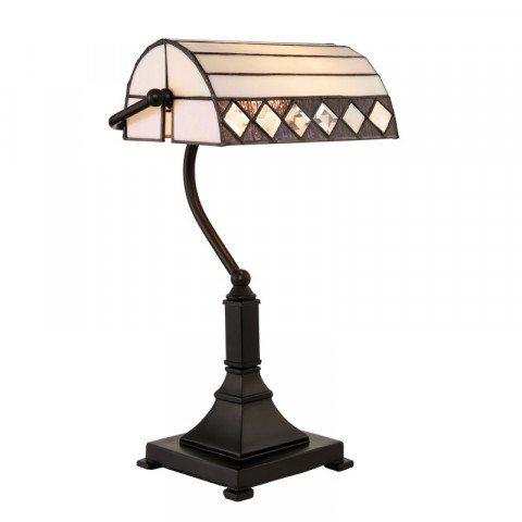 Lampe de bureau fargo, verre et métal