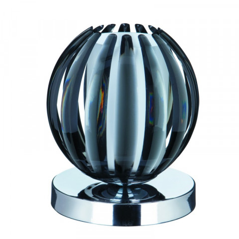 Lampe de table touch lamps, en chrome, acrylique fumé et verre givré