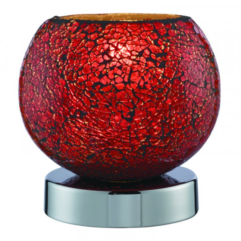 Lampe de table touch lamps, en chrome et verre rouge