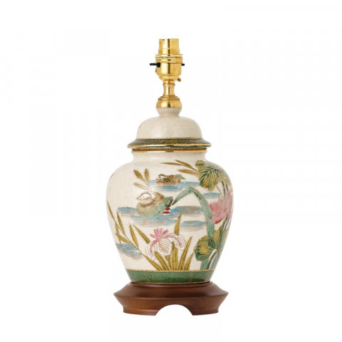 Lampe ducks, 29.5 cm, porcelaine de kutani (sans abat-jour)