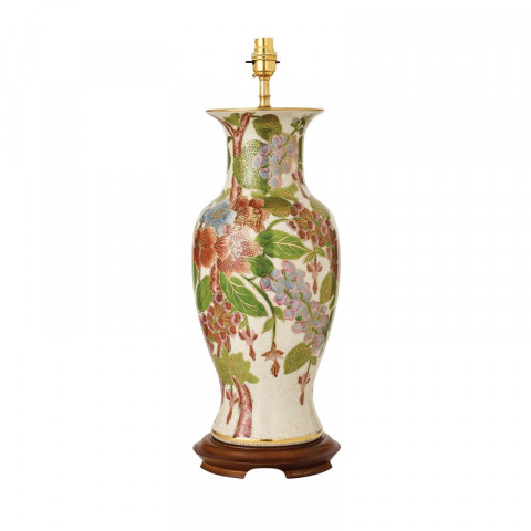Lampe foxgloves, porcelaine de kutani (sans abat-jour)