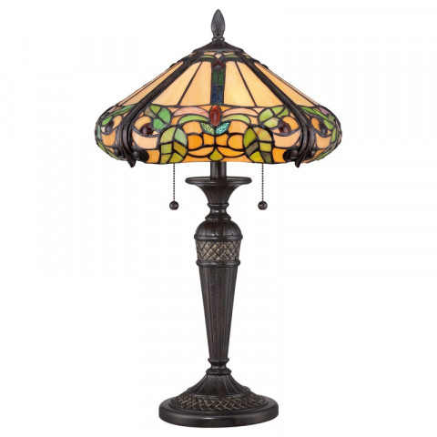 Lampe harland, bronze et verre tiffany