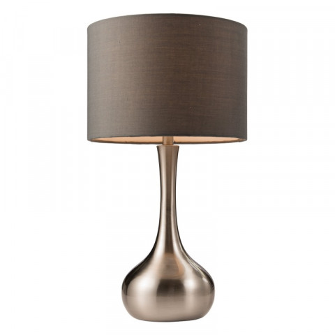 Lampe piccadilly, nickel satiné, avec abat-jour