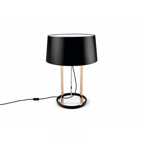Lampe premium, cuivre, avec abat-jour noir