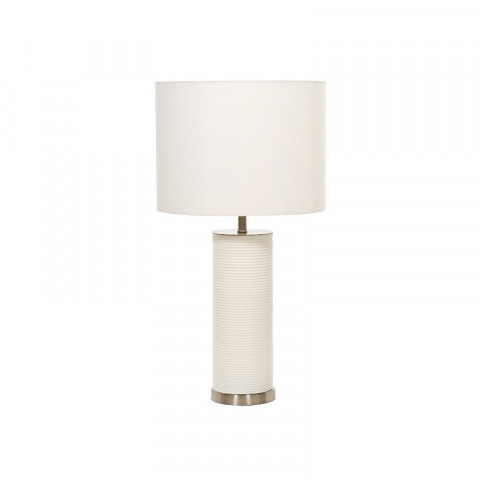 Lampe ripple, résine et nickel satiné, blanc, sans abat-jour