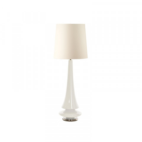 Lampe spin, céramique et nickel brossé, blanc, sans abat-jour