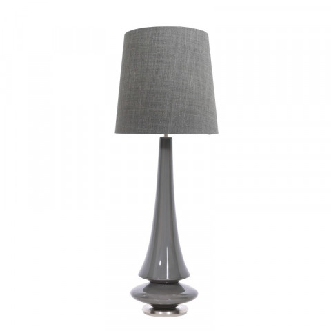 Lampe spin, céramique et nickel brossé, gris, sans abat-jour
