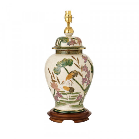 Lampe storks, porcelaine de kutani (sans abat-jour)
