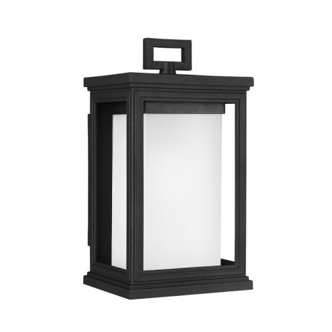 Lanterne rosco, 29.3 cm, noire, verre opale, ip44