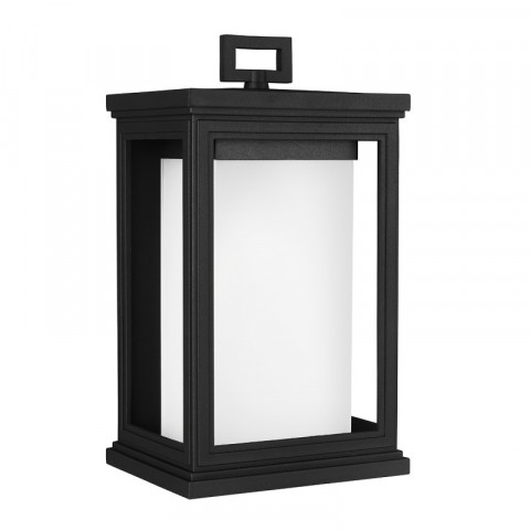 Lanterne rosco, 34.2 cm, noire, verre opale, ip44