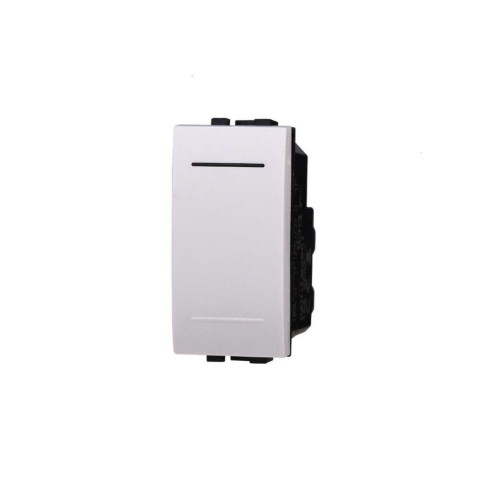 Bouton poussoir unipolaire blanc 1P 10A 250V compatible Bticino Living