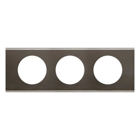 Legrand   069033   plaque celiane matières 3 postes   finition black nickel
