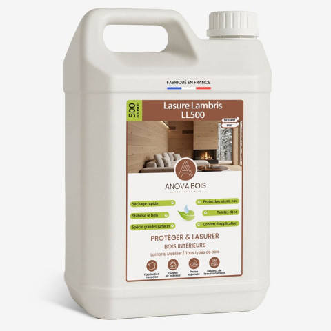 Lasure Lambris intérieurs LL500 AnovaBois - Couleur conditionnement et finition au choix