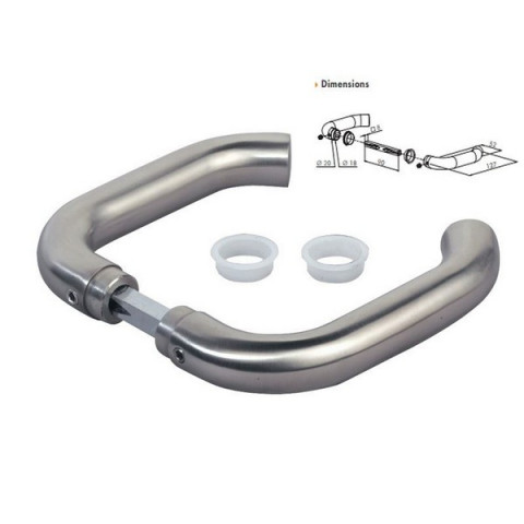 Paire de poignées en aluminium pour carré de 8mm, longu. 90mm locinox