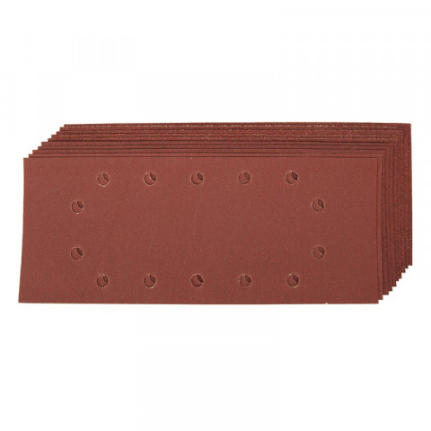Lot de 10 1/2 feuilles abrasives perforées - Grains assortis
