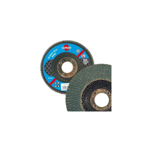Disque à lamelles zirconium bombé pour Inox - D. 125 x Al. 22.23 mm Gr. 120 - LEMAN - 125.120Z