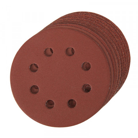 Lot de 10 disques auto-agrippants perforés 115 mm - Grains assortis