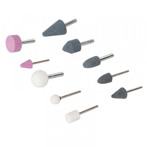 Lot de 10 meules sur tige - Tiges de 3 et 6 mm
