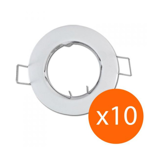 Lot de 10 supports spot rond fixe 78 mm blanc - Finition - Blanc