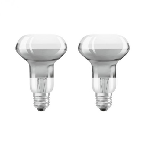 Lot de 2 ampoules led e27 r63 verre clair 4 watt (eq. 30 watt) blanc chaud