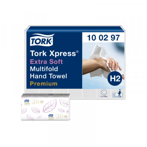 Lot de 21 paquets essuie-mains tork xpress doux - interfoliés - premium - 34 cm - 100297