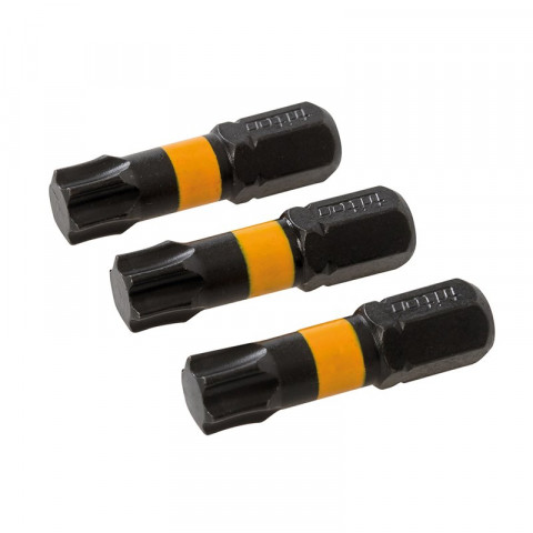 Lot de 3 embouts de vissage impact T40 - T40 - 25 mm