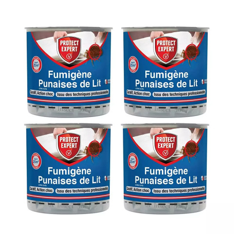 Lot de 4 boites de fumigène anti-punaises de lit 10grs