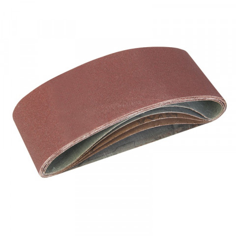 Lot de 5 bandes abrasives 75 x 457 mm - Grains assortis