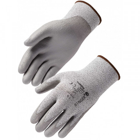 Lot de 5 gants anti coupure singer tricoté sans coutures enduit polyéthylene haute densité - Taille au choix
