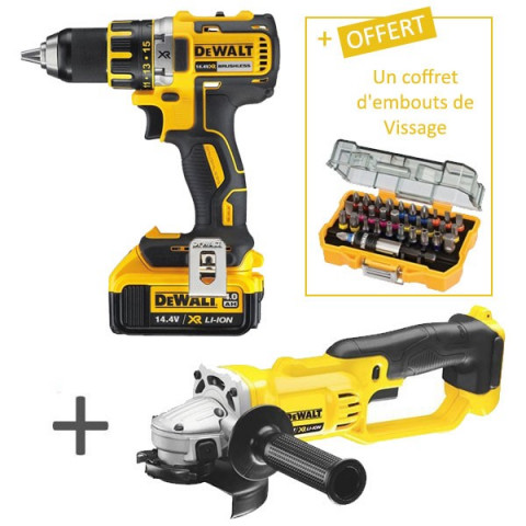Lot Dewalt 14,4v li-ion : perceuse visseuse compact xr brushless