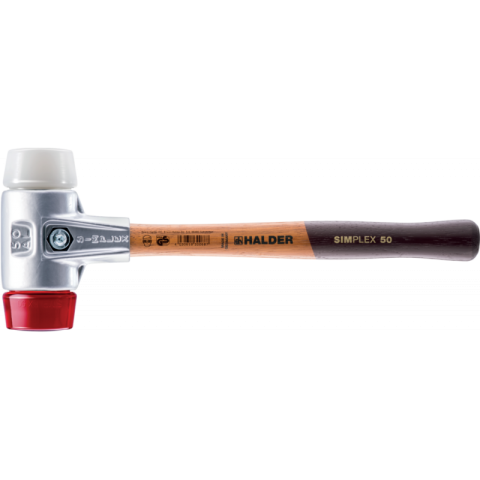 Maillets simplex, avec boîtier en aluminium et manche en bois, ø 50, plastique / superplastique