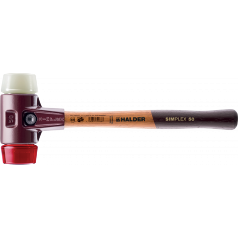 Maillets simplex, avec boîtier en fonte malléable et manche en bois, ø 40, plastique / nylon