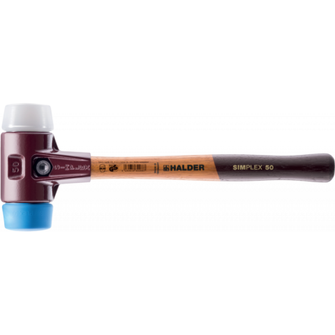 Maillets simplex, avec boîtier en fonte malléable et manche en bois, ø 50, superplastique / tpe souple