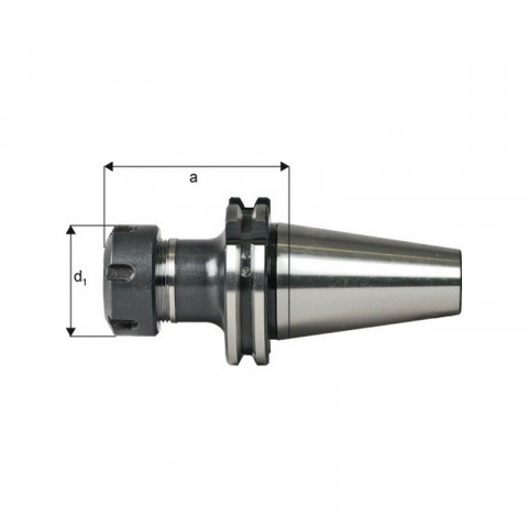 Mandrin à pinces, type ER DIN 69871, Capacité de serrage : 3,0-30,0 mm, ISO 40, Pince de serrage ER40, a : 100 mm, d1 : 63 mm