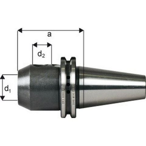 Mandrin de serrage méplat System Weldon, porte-outils DIN 69871, d1 : 18 mm, ISO 40, a 160 mm, d2 : 50 mm