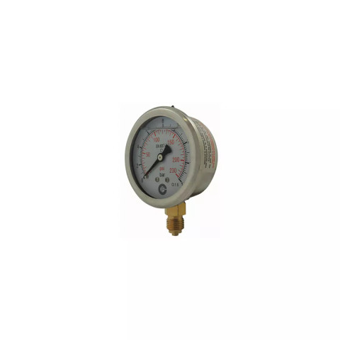 Manomètre de pression radial à bain de silicone - ø 63mm - filetage : 1/4'' bsp - pression (bar) : 0 à 60